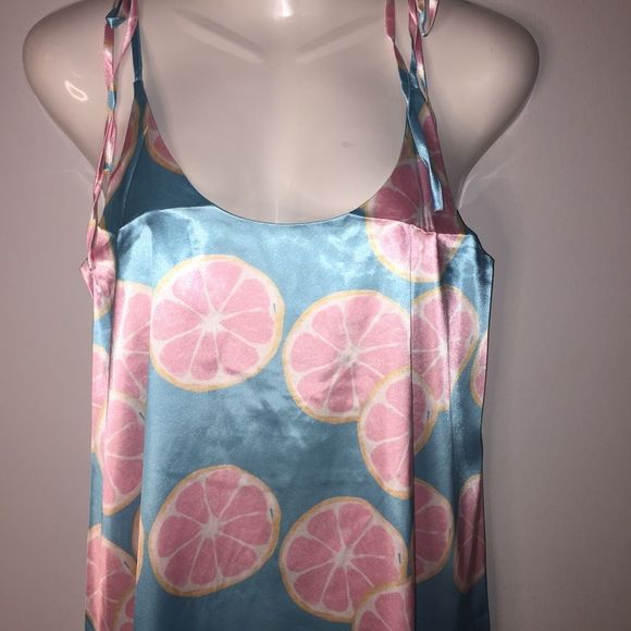 Grapefruit Print Knotted Satin Cami Dress - Picture 4 of 9